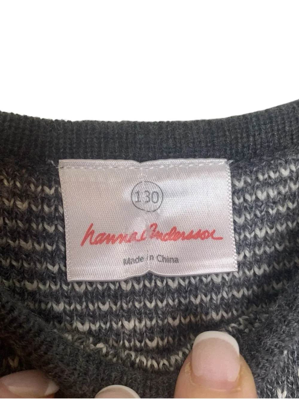 Hanna Andersson Grey Wool Blend Storyteller Nordic Fair Isle Sweater Dress 8